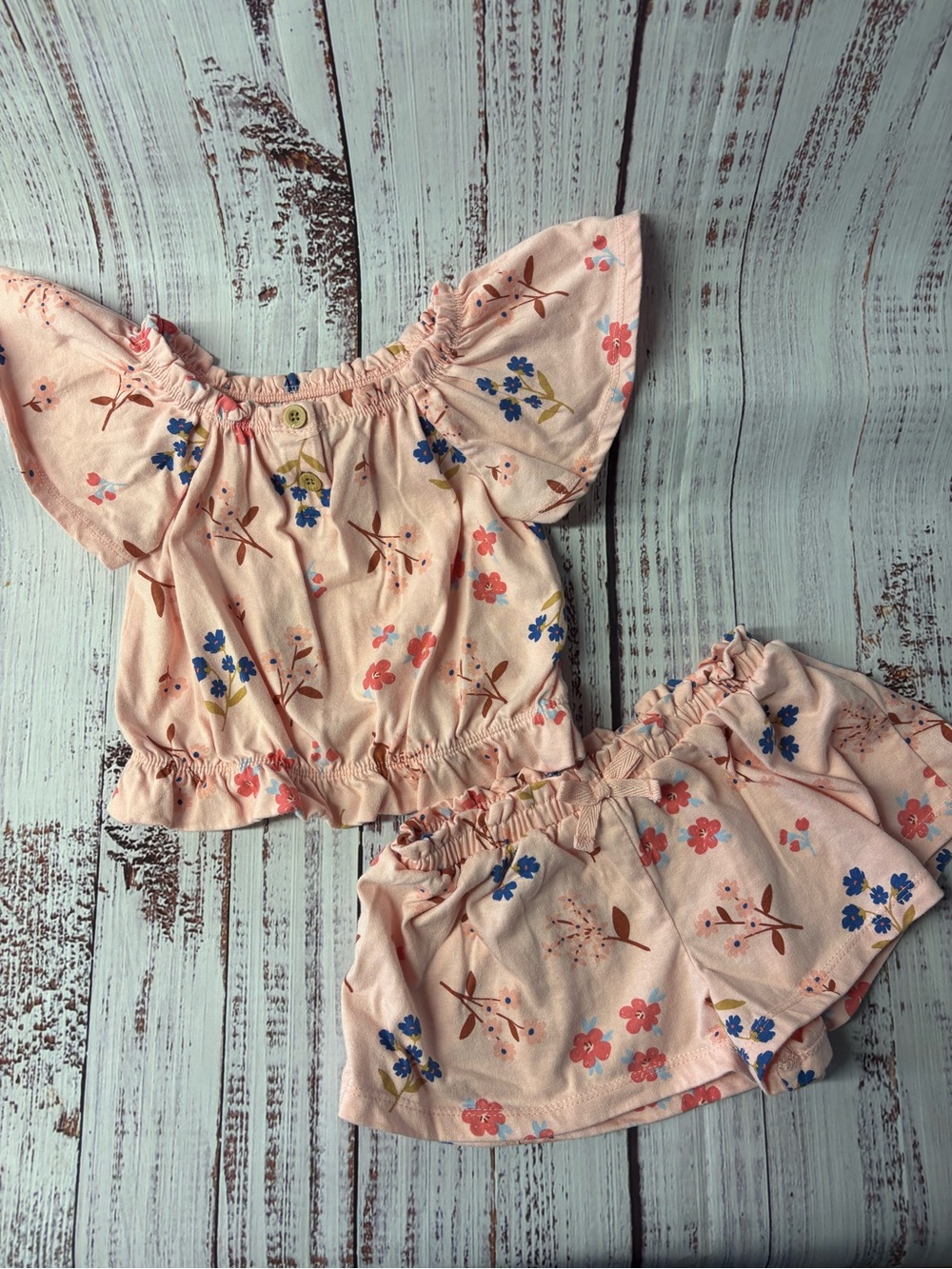 Kids Headquarters Pink Floral Ruffled Two-Piece Set